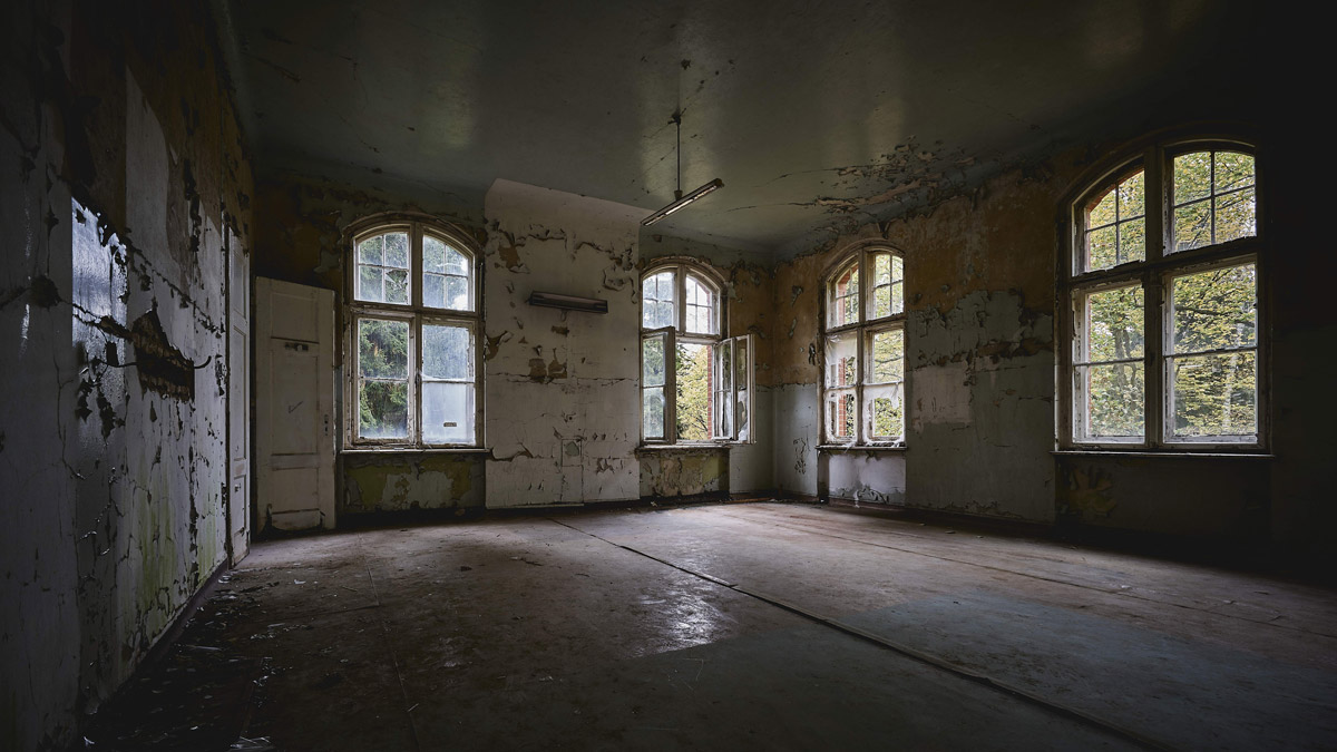 beautiful view interior old abandoned building